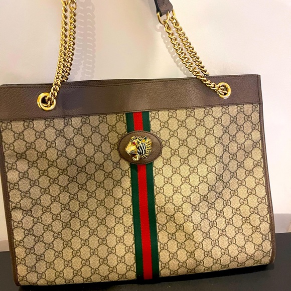 GUCCI GG Supreme Large Rajah Web Tote